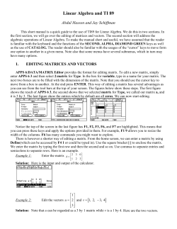 Linear Algebra and TI 89 - U