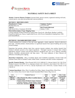 Reading Rock MSDS