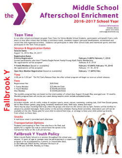 Schoo Teen Time 2016-2017- Fallbrook