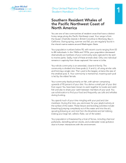 Southern Resident Whales of the Pacific Northwest Coast of