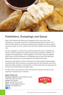 Potstickers, Dumplings and Gyoza - Alberta Agriculture and Forestry