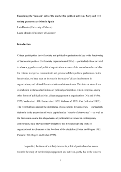 1 Examining the `demand` side of the market for political activism