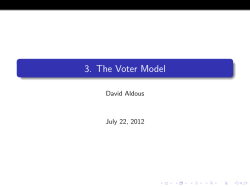 Lecture 3: The Voter Model