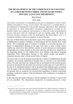 The development of the competence of counting in a child between