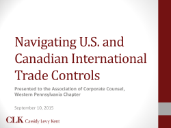 Navigating U.S. and Canadian International Trade Controls