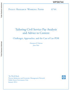 Tailoring Civil Service Pay Analysis and Advice to Context