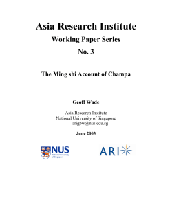 The Ming shi Account of Champa - Asia Research Institute
