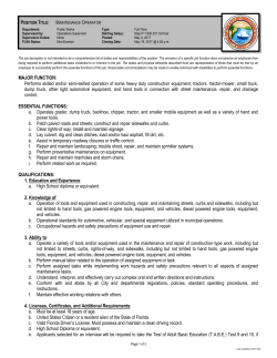 Job Description - City of Okeechobee