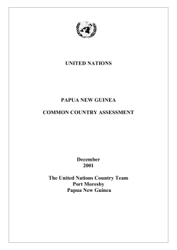 Papua New Guinea - Common Country Assessment