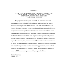 sources of stress and perceived stress levels of social work students