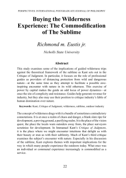 Buying the Wilderness Experience: The Commodification of The