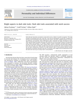 Bright aspects to dark side traits: Dark side traits associated with