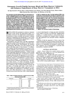 Osteogenic Growth Peptide Increases Blood and
