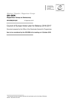 GR-DEM Council of Europe Action plan for Belarus 2016-2017