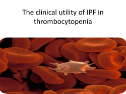 The clinical utility of IPF in thrombocytopenia