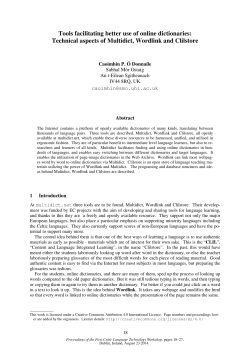 Tools facilitating better use of online dictionaries: Technical aspects