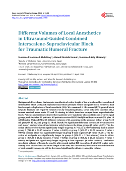 Different Volumes of Local Anesthetics in Ultrasound