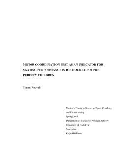MOTOR COORDINATION TEST AS AN INDICATOR FOR SKATING