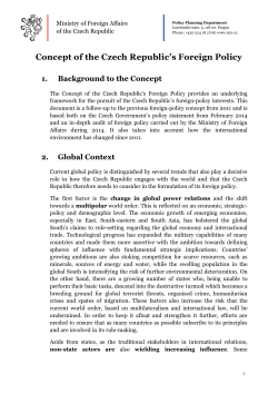 Concept of the Czech Republic`s Foreign Policy