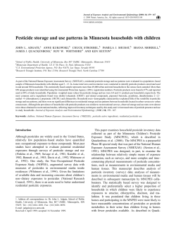 Pesticide storage and use patterns in Minnesota