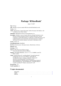 Package `RMassBank`