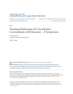 Teaching Mathematics for Social Justice: Conversations with