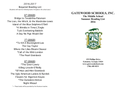 Middle School Summer Reading 2016