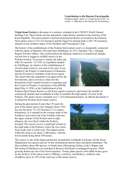 Contribution to the Barents Encyclopedia Virgin Komi Forests is the