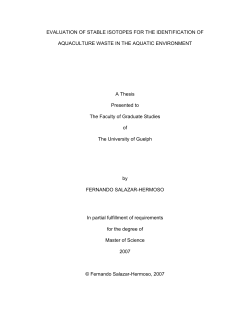 EVALUATION OF STABLE ISOTOPES RATIOS FOR THE