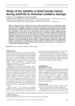 Study of the stability of dried tomato halves during shelf