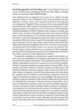 Pasuk Phongpaichit, and Chris Baker, eds. Unequal Thailand