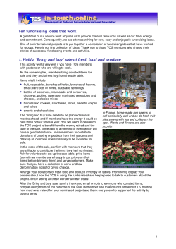 Ten fundraising ideas that work 1. Hold a `Bring and buy` sale of