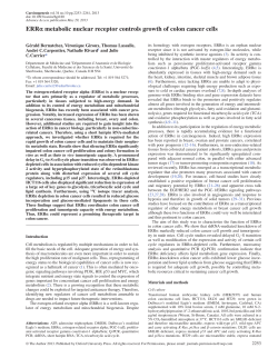 ERR&alpha; metabolic nuclear receptor controls growth
