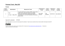 Overseas Travel &ndash; May 2016 - Department of the Premier and Cabinet