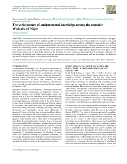 The social nature of environmental knowledge among the nomadic