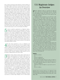 US Magistrate Judges: An Overview