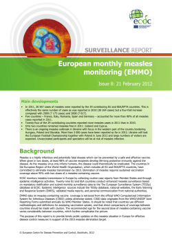 European monthly measles monitoring - ECDC