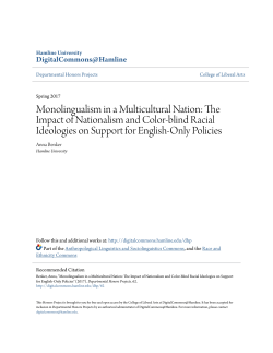 Monolingualism in a Multicultural Nation: The Impact of Nationalism