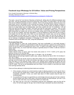 Facebook buys Whatsapp for $19 billion: Value and Pricing