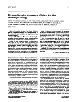 Electrocardiographic measurement of infarct size after