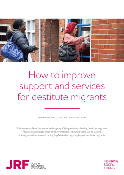 How to improve support and services for destitute