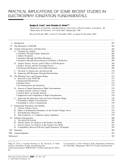 practical implications of some recent studies in electrospray