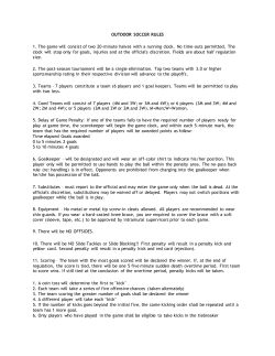 OUTDOOR SOCCER RULES 1. The game will consist of two 20