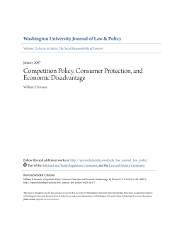 Competition Policy, Consumer Protection, and Economic