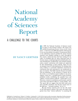 National Academy of Sciences Report