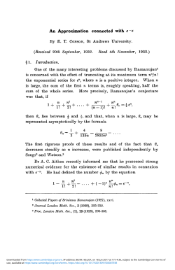 An Approximation connected with ex