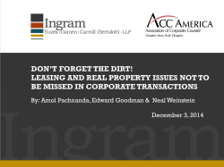 DON`T FORGET THE DIRT! LEASING AND REAL PROPERTY