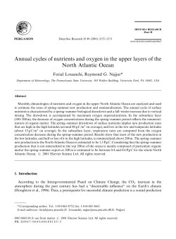 Annual cycles of nutrients and oxygen in the upper layers