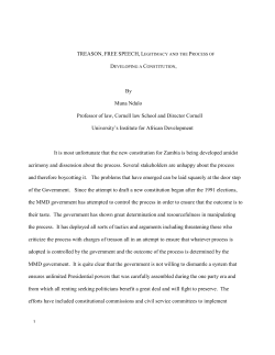 Ndulo_Treason, Free Speech, Legitimacy, and the Process of