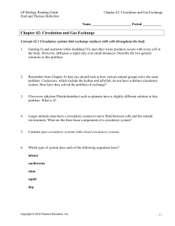 Chapter 42: Circulation and Gas Exchange